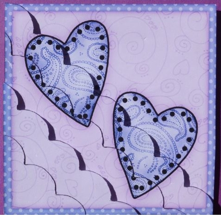 8 x 8 Funky Hearts Mini Kit with Scalloped Corners by Donna Ritchie