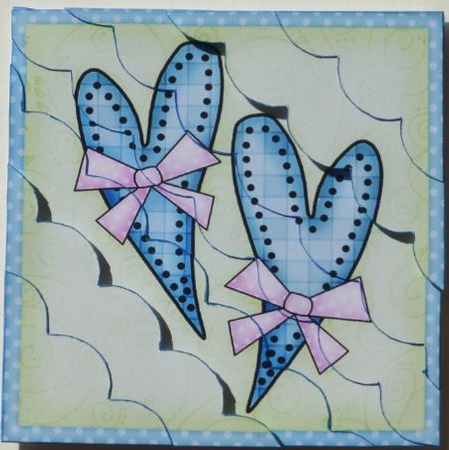 8 x 8 Funky Hearts Mini Kit with Scalloped Corners by Donna Ritchie