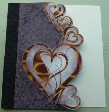 Linked Hearts in Gold -black and Grey Background by Donna Ritchie