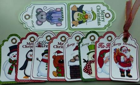 Set of Ten Children's Christmas Tags by Donna Ritchie
