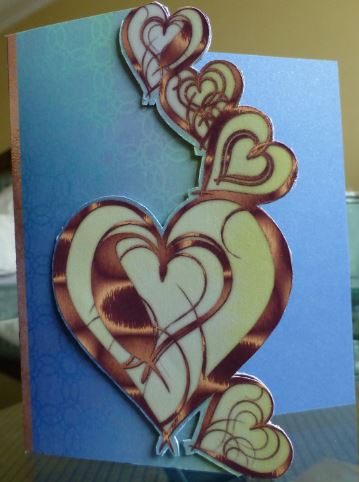 Linked Hearts in Gold 4 -blues and Greens Featured Gallery Photo