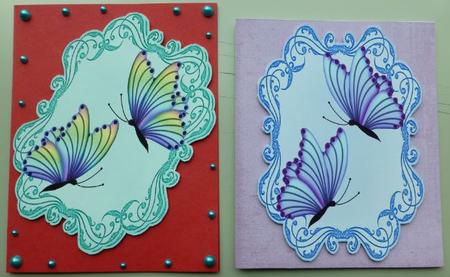 Pretty Shades of Blue and Turq Butterfly Toppers by Donna Ritchie