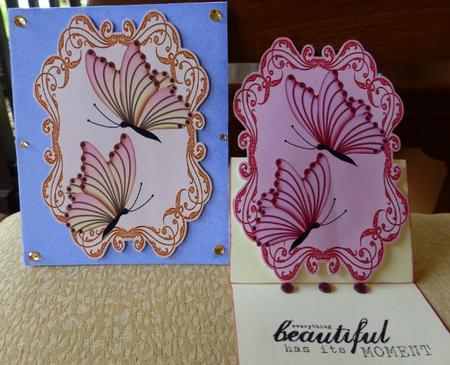 Pretty Shades of Gold and Rose Butterfly Toppers by Donna Ritchie