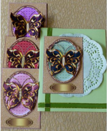 Stunning Butterflies Atc Card Toppers Set 1 by Donna Ritchie