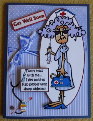 Nurse Stella Stabs People Quick Card by Donna Ritchie