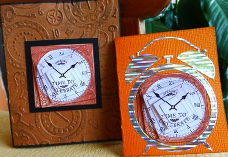 Time to Celebrate Clock Twisted Pyramage Sheet by Donna Ritchie