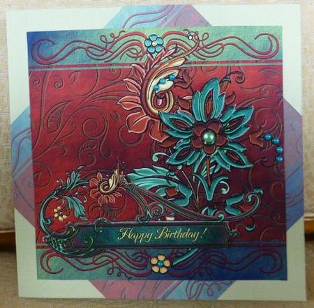 Baroque Bronzed Teal Flowers by Donna Ritchie