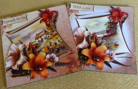8x8 Fall Lilies with Choice of Scene by Donna Ritchie