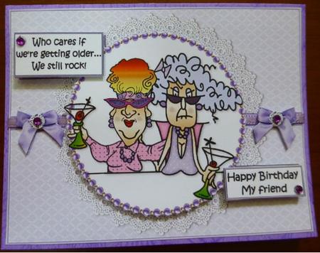 Stella and Edna Still Rock Quick Card by Donna Ritchie