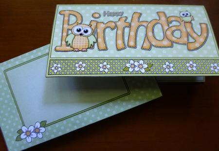 Birthday Little Hoot Owl Money or Gift Wallet Card Kit by Donna Ritchie