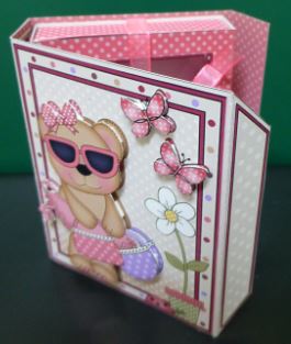 3D Livvy Bear Goes Shopping Gift Box Card Kit 3D Decoupage by Donna Ritchie