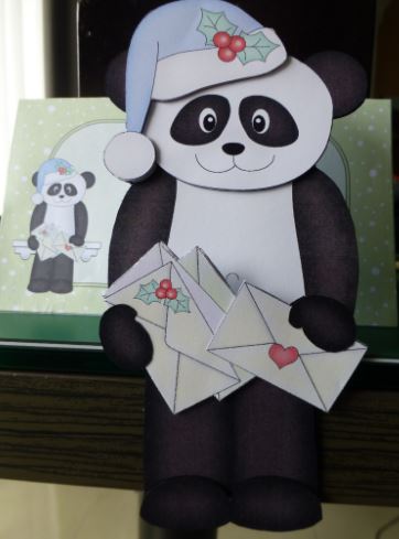 3D on the Shelf Card Kit - Christmas Panda Chi Chi by Donna Ritchie