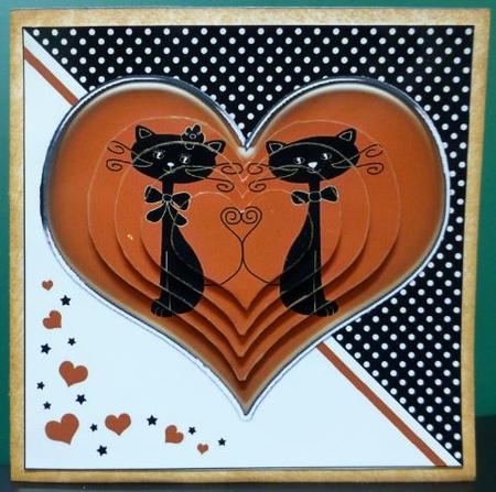 Kool Kats Purrfect Love Quick Card with Pyramage by Donna Ritchie