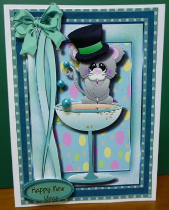 Happy New Year , Aqua by Donna Ritchie