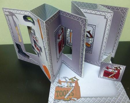 3D DIY Handyman Tools Accordion Swing Card by Donna Ritchie