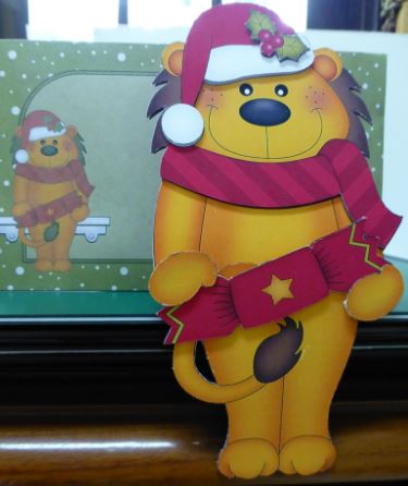 3D on the Shelf Card Kit - Christmas Lloyd Lion by Donna Ritchie