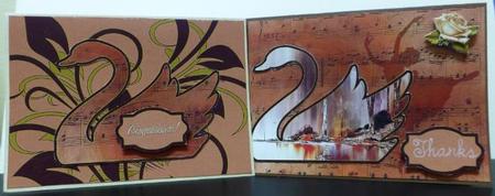 Shaped Swan Lake Decoupage Card Mini Kit by Donna Ritchie