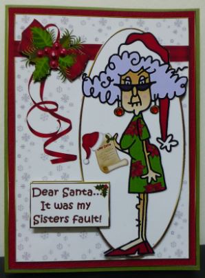 Stella Merry Christmas Sister or Brother Quick Card by Donna Ritchie