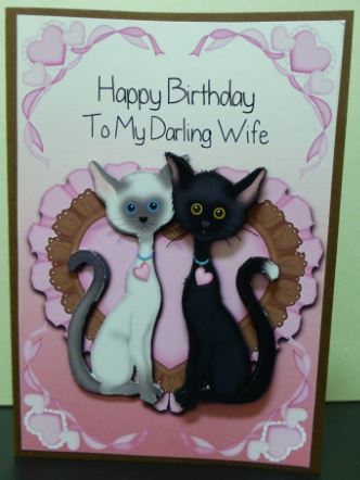 Happy Birthday My Darling Wife - Cats by Donna Ritchie