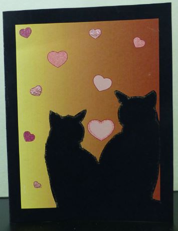 Cats in Love ( Brick- Red Chalk ) by Donna Ritchie