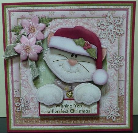 Shabby Chic Purrfect Christmas 8x8 Mini Kit & Decoupage by Donna Ritchie
