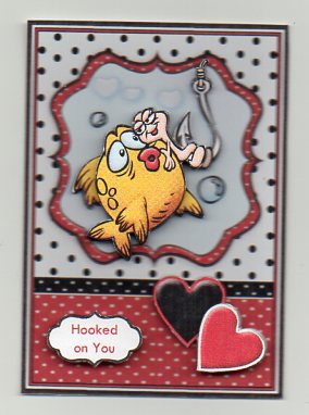 Hooked on You Valentine's Day Card Topper & Decoupage by Donna Ritchie