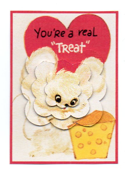 Vintage Valentine Mouse Scalloped Pyramid by Donna Ritchie