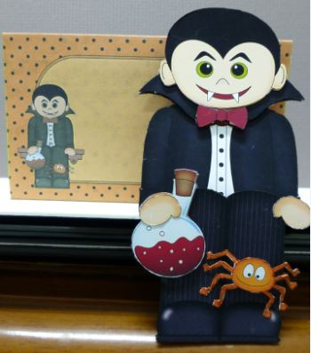 3D on the Shelf Card Kit - Little Halloween Vampire Damien by Donna Ritchie