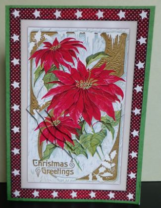 Vintage Christmas Poinsettias Splendid Pyramid by Donna Ritchie