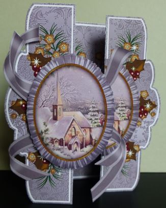 Christmas Scene A5 Tri-fold Fancy Card Mini Kit by Donna Ritchie