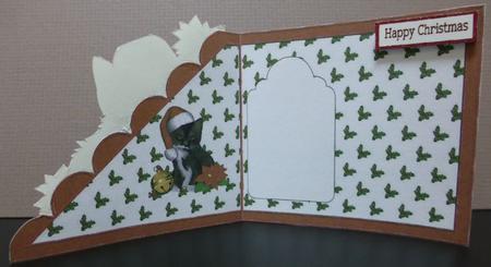 Cute Kitty in Santa Hat and Bells Over the Edge Insert by Donna Ritchie