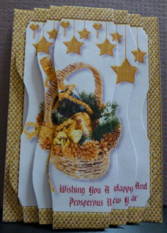 Basket of Champagne New Year Card by Donna Ritchie