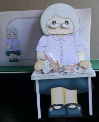 3D on the Shelf Card Kit - Little Crafter Old Lady Gaye by Donna Ritchie