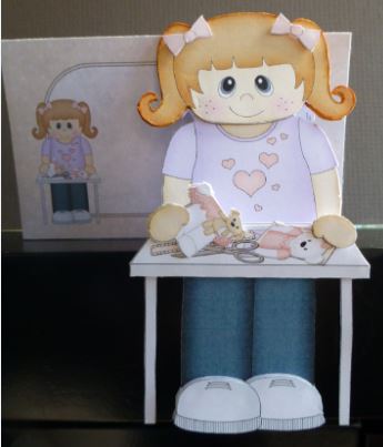 3D on the Shelf Card Kit - Little Crafter Girl Effe by Donna Ritchie