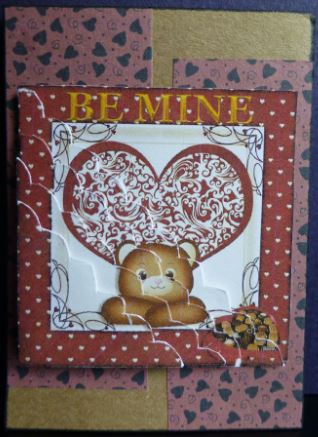 Red Filigree Heart Shell Corner Stacker by Donna Ritchie