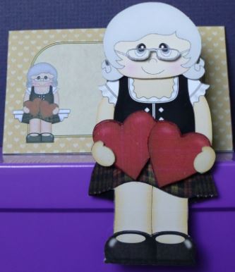 3D on the Shelf Card Kit - Love & Romance Scottish Old Lady by Donna Ritchie
