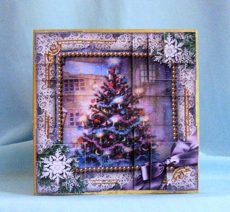 How Tree Looks Snow All 4 Corner Stacker Card Front by Donna Ratcliff