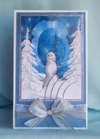 Midnight Snowman Corner Pyrimage by Donna Ratcliff
