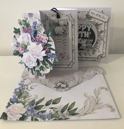 Occasional Roses Accordion Card, Envelope & Bookmark Kit. by Doreen Bell