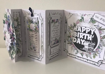 Occasional Roses Accordion Card, Envelope & Bookmark Kit. by Doreen Bell