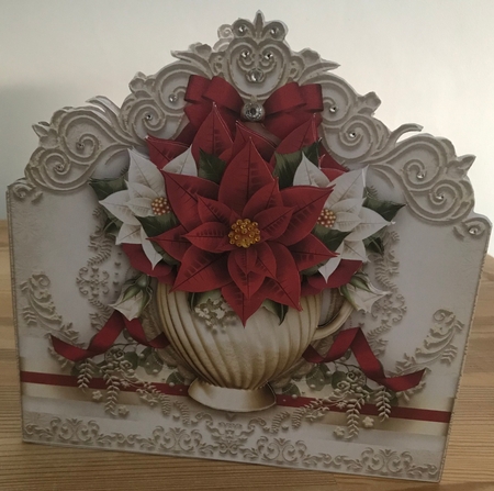 Red White Christmas Poinsettias Bouquet Mini Kit by Doreen Bell