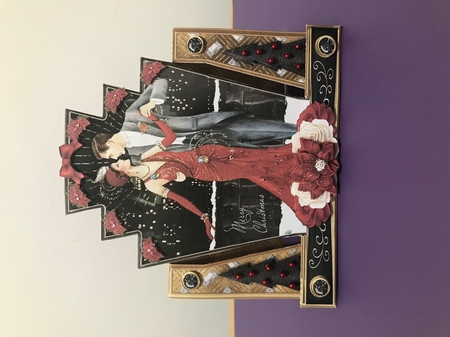 Art Deco Christmas Ladies Stepper Card by Doreen Bell