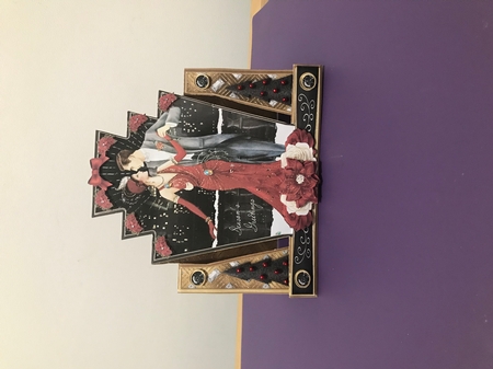 Art Deco Christmas Ladies Stepper Card by Doreen Bell