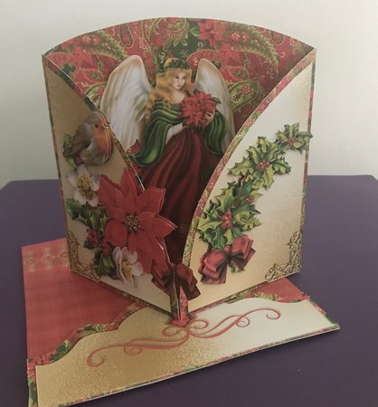 The Christmas Angel Half Moon Gatefold Card Kit by Doreen Bell