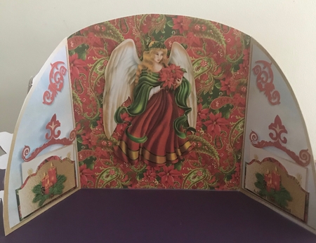 The Christmas Angel Half Moon Gatefold Card Kit by Doreen Bell