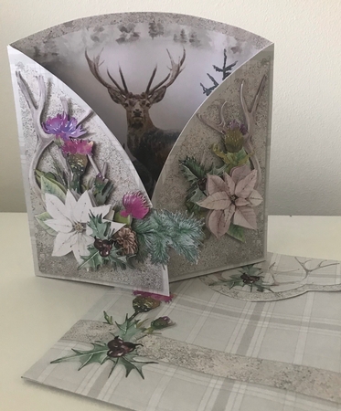 Winter in the Highlands Half Moon Gatefold Card Kit by Doreen Bell