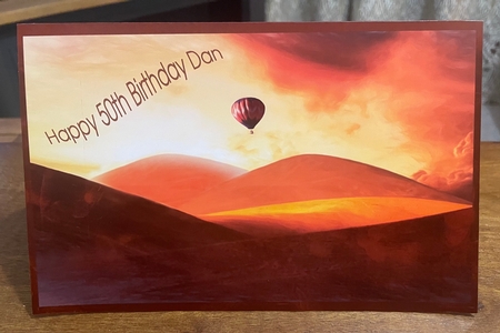 Hot Air Balloon in Desert A4 by Doreen Bell