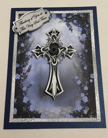 Sympathy 11 - 7x5 inch card front with decoupage by Doreen Bell
