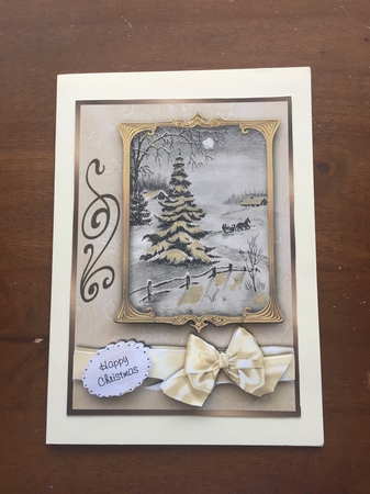 Fond Memories of Christmas Past - Card Front with Decoupage by Doreen Bell