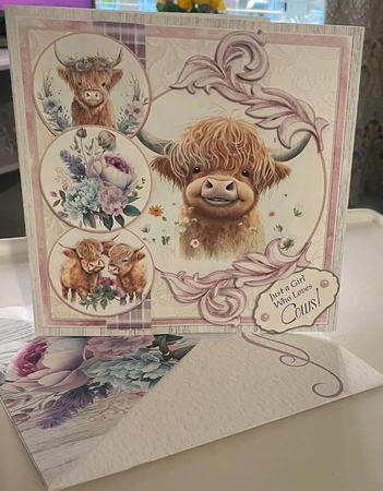 Mooving to the Highlands 2  7.75x7.75 Simply Cards  by Doreen Bell